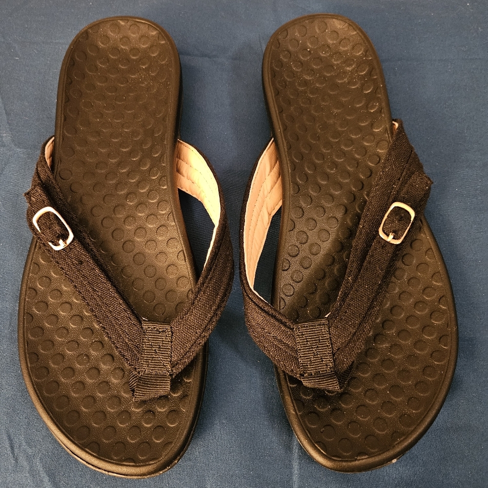 Stylish Black Sandals with gold buckle
